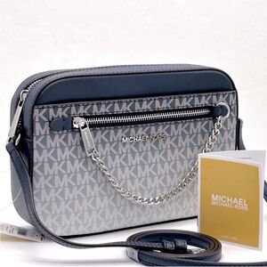 Michael Kors Navy and white Logo Crossbody Bag